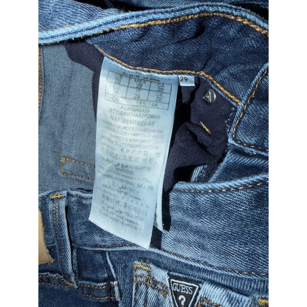 Guess Los Angeles Slim Tapered Distressed Ripped Jeans Dark Wash Size 29